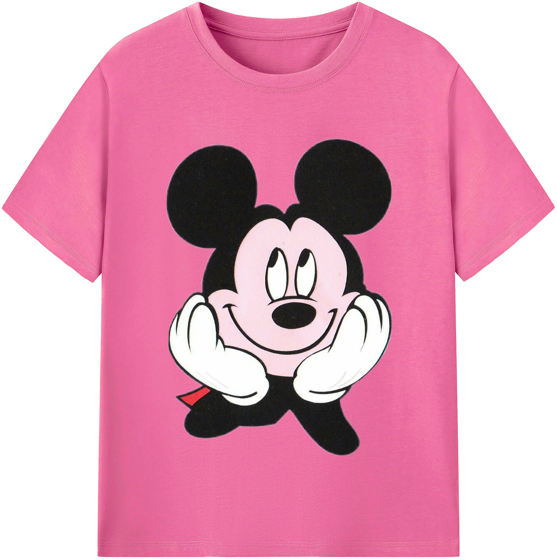 （画像用） ミッキーマウス Mickey Mouse レディースカジュアルプリントTシャツ（綿100％）